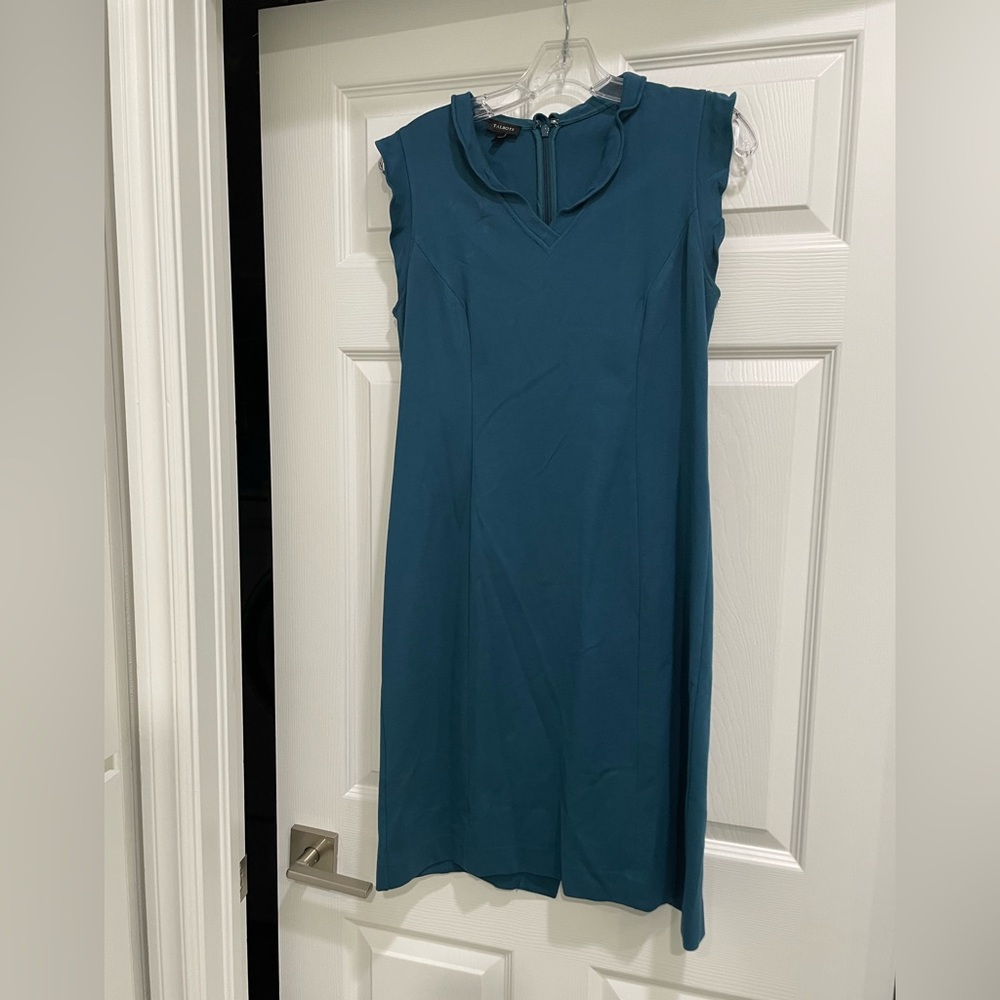 Talbots Elegant Teal Sleeveless Dress